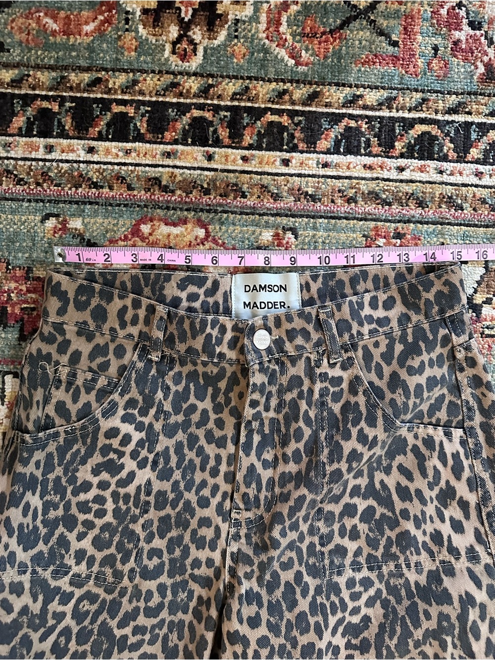 Damson Madder Dion Leopard Carpenter Cargo Pants UK 10/US 6 - Picture 12 of 14